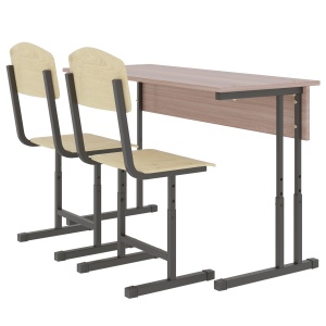 School furniture Desk double+ 2 chairs (with adjustment)