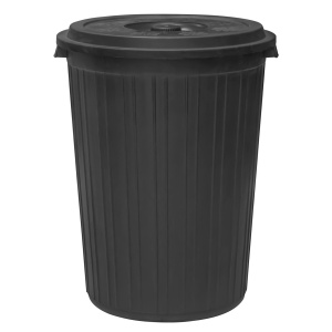 Plastic trash cans Garbage can with lid, black (75 l.)