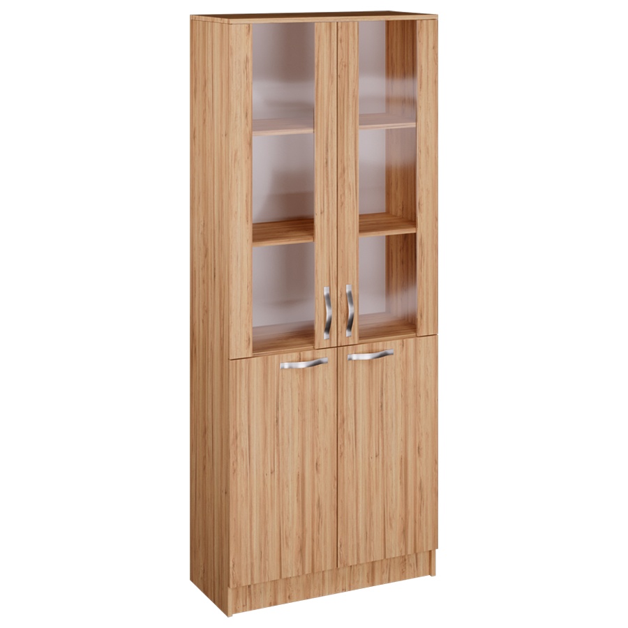 Стеллаж полузакрытый КУЛ-124 (со стеклом) в цвете люкс