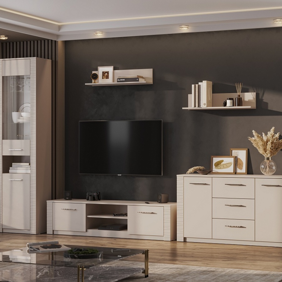 Модульная система Калипсо Тумба для телевидеоаппаратуры (1,6м) Меланж