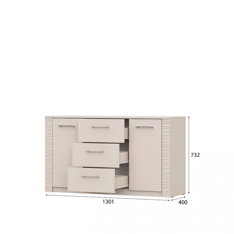 Модульная система Калипсо Комод 3 ящика двухстворчатый Меланж