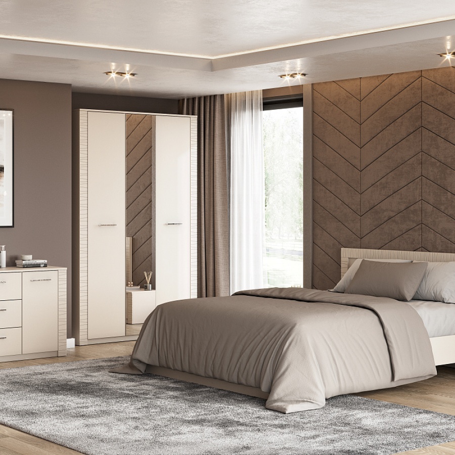 Модульная система Калипсо Комод 3 ящика двухстворчатый Меланж