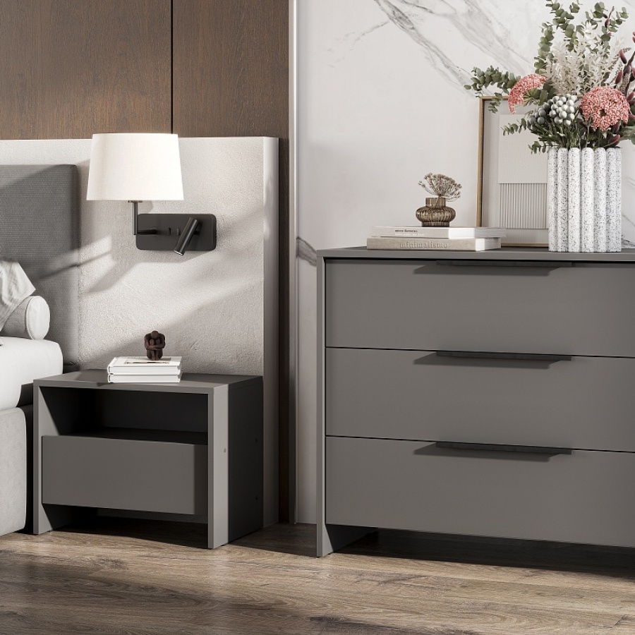 Модульная система Камелия 1 Комод 3 ящика (Серия 2) Графит серый