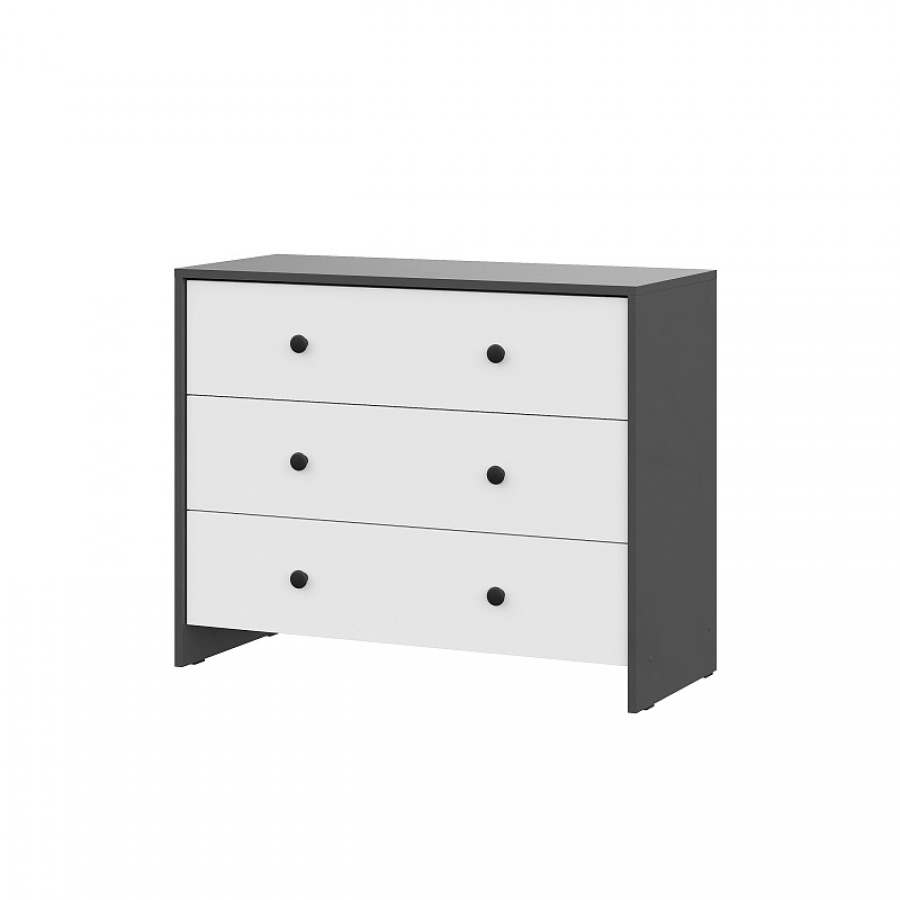 Модульная система Дольче Комод 3 ящика Графит/Белый