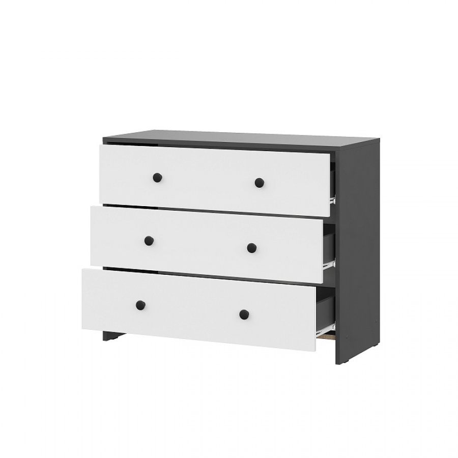 Модульная система Дольче Комод 3 ящика Графит/Белый