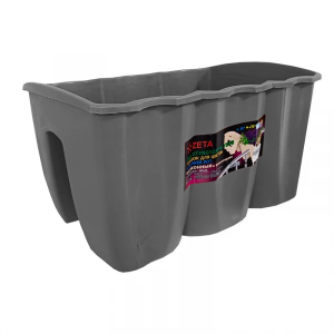 Цветочные горшки Горшок для цветов балконный с фиксаторами, серый (40 см)